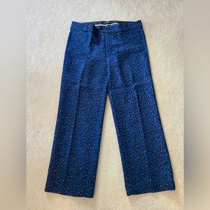 Banana Republic blue wide leg cropped leopard pant size 8 (fits like size 6)